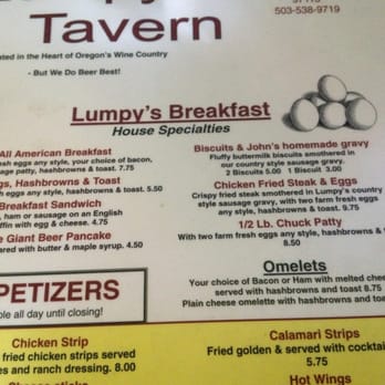 Lumpy's Tavern - Breakfast menu - Bars Near Me - Dundee, Oregon Lumpy's Tavern - Breakfast menu - Bars Near Me - Dundee, Oregon