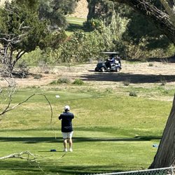 Canyon Crest Country Club - Dude driving a cart in no man's land on 11.