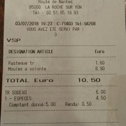 La Toquenelle - Ticket de caisse