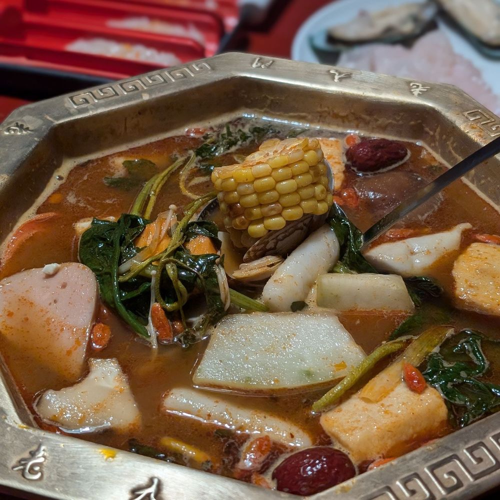Hot Pot 9 - Loved the rice cakes (tteokbokki), this is Tom yum, which was tasty but too salty. Will go for a milder base next time - Hot Pot Near Me - Toronto, Ontario Hot Pot 9 - Loved the rice cakes (tteokbokki), this is Tom yum, which was tasty but too salty. Will go for a milder base next time - Hot Pot Near Me - Toronto, Ontario