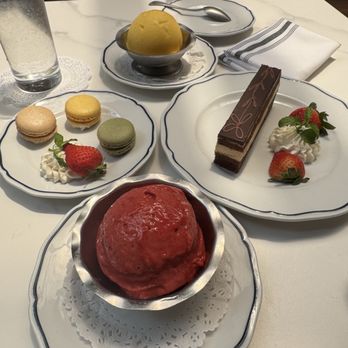 Josephine - Macarons, Berry sorbet, opéra, and passionfruit pineapple sorbet - French Near Me - Alexandria, Virginia Josephine - Macarons, Berry sorbet, opéra, and passionfruit pineapple sorbet - French Near Me - Alexandria, Virginia