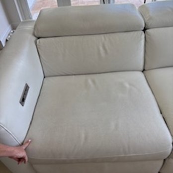 City Home - If you look close you will see how the white leather is peeling and turning black. - Home Decor Near Me - Clearwater, Florida