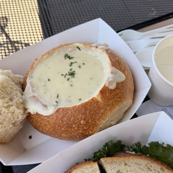 Boudin Bakery Cafe - Clam Chowder in a Sourdough Bread Bowl - Bakeries Near Me - San Francisco, California Boudin Bakery Cafe - Clam Chowder in a Sourdough Bread Bowl - Bakeries Near Me - San Francisco, California