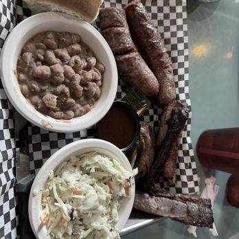Moonlight Diner - Bbq platter with sausage and ribs - Diners Near Me - Denver, Colorado