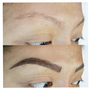 Kim Layson Beauty - before (no brows) and after - Permanent Makeup Near Me Kim Layson Beauty - before (no brows) and after - Permanent Makeup Near Me