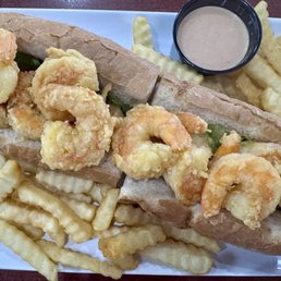 Full Shrimp Po-Boy with Fries Full Shrimp Po-Boy with Fries