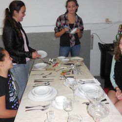 Academy Of Style And Performing Arts - Table setting during etiquette class.
