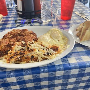 Jackie's Ham 'n Eggs - Corned Beef Hash, hash browns, eggs over easy, and toast. - Breakfast & Brunch Near Me - Lewisville, Texas Jackie's Ham 'n Eggs - Corned Beef Hash, hash browns, eggs over easy, and toast. - Breakfast & Brunch Near Me - Lewisville, Texas