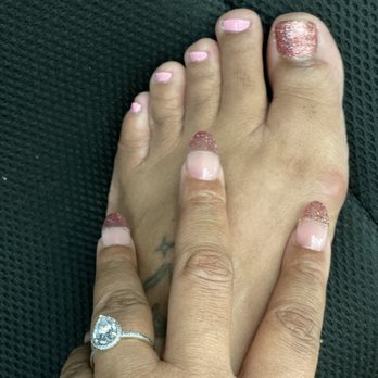 Allure Nails & Spa - Full set clear nails almond shaped; matching citrus and lavender pedicure; gave the techs free range. Sooo cute. $94 - Eyelash Service Near Me - Lemon Grove, California Allure Nails & Spa - Full set clear nails almond shaped; matching citrus and lavender pedicure; gave the techs free range. Sooo cute. $94 - Eyelash Service Near Me - Lemon Grove, California
