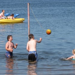 Auger's Pine View Resort - Water toys and activities in the swimming beach area.