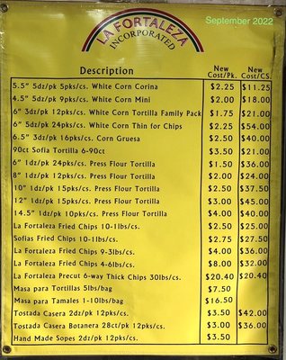 Menu photo 4 La Fortaleza Los Angeles, CA