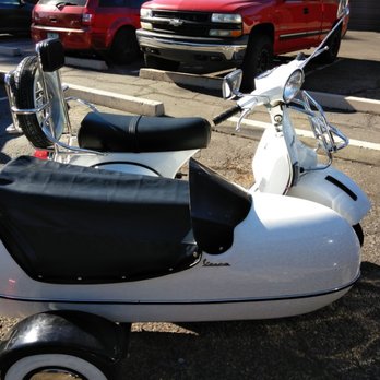 Roadrunner Scooters - Photo of a Vespa and sidecar restoration completed by Alex @ Roadrunner - Motorcycle Repair Near Me