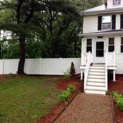 A. Ricci General Contractors - Removal of the old wooden fence and installation of the new vinyl privacy fence!