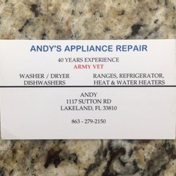 ANDY’S APPLIANCE REPAIR SERVICE - Appliances & Repair - Lakeland, FL