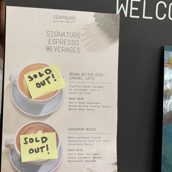 Sightglass Coffee - The drinks I wanted to try were sold out : ( - Coffee Roasteries Near Me - San Francisco, California Sightglass Coffee - The drinks I wanted to try were sold out : ( - Coffee Roasteries Near Me - San Francisco, California