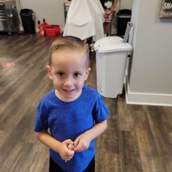 Eastampton Barbershop - He likes it...and the lollipop!