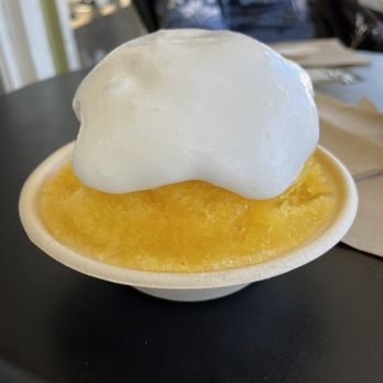 Wailua Shave Ice - Mango shave ice with haupia topping - Shaved Ice Near Me - Kapaa, Hawaii