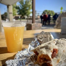 Steel Bender Brewyard - IPA and red chile, bacon breakfast burrito