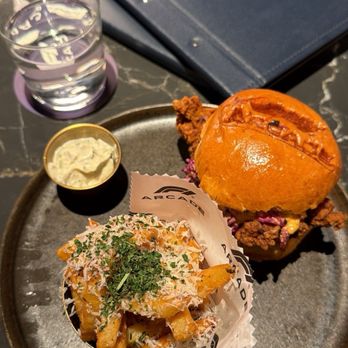F1 Arcade - Chicken Burger and truffle fries - Bars Near Me - Philadelphia, Pennsylvania F1 Arcade - Chicken Burger and truffle fries - Bars Near Me - Philadelphia, Pennsylvania