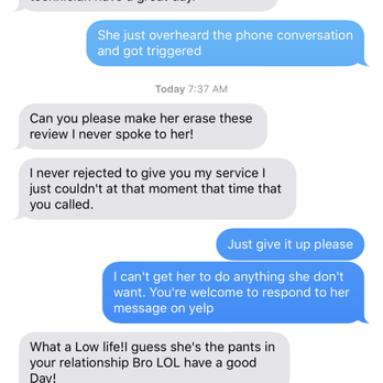 Glass Surgeon - Name-Calling and harassing, Most likely a sexist indicated by the way he talks. - Auto Glass Services Near Me Glass Surgeon - Name-Calling and harassing, Most likely a sexist indicated by the way he talks. - Auto Glass Services Near Me