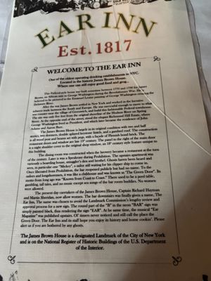 Menu photo 1 The Ear Inn New York, NY Menu photo 1 The Ear Inn New York, NY