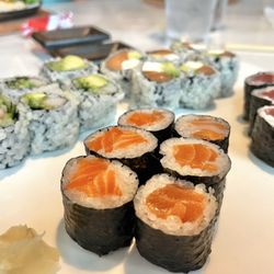 Fuji Sushi & Steakhouse - L to R: California roll, salmon roll, Philadelphia roll and tuna roll