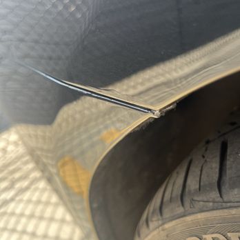 Caliber Collision - Paint chipping on seam and clear coat droplet hanging off corner - Body Shops Near Me - Dallas, Texas