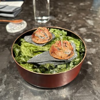 Atomix - Horse Mackerel, monkfish liver, nuruk cookie - Korean Near Me - New York, New York