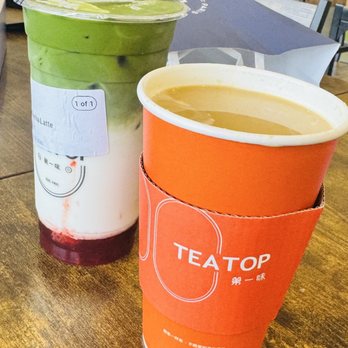 Tea Top - Strawberry matcha and hot milk tea! - Bubble Tea Near Me - Spring, Texas