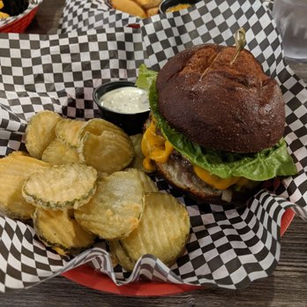 Throne Brewing - House burger and fried pickles - Breweries Near Me - Glendale, Arizona Throne Brewing - House burger and fried pickles - Breweries Near Me - Glendale, Arizona
