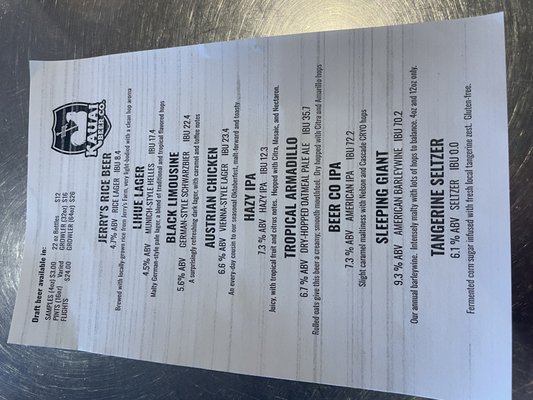 Menu photo 3 Kauai Beer Company Lihue, HI Menu photo 3 Kauai Beer Company Lihue, HI