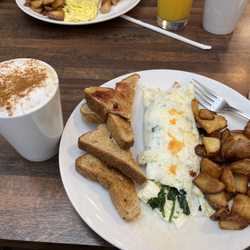 Coffee & Friends - Greek egg white omelet and a double shot cappuccino