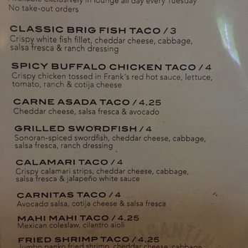 Brigantine - Taco Tuesday all day in lounge. - Seafood Near Me - Coronado, California Brigantine - Taco Tuesday all day in lounge. - Seafood Near Me - Coronado, California