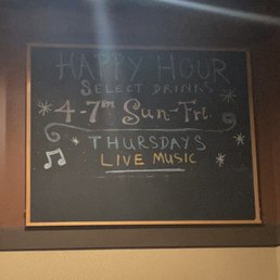 Inside Happy Hour Sign