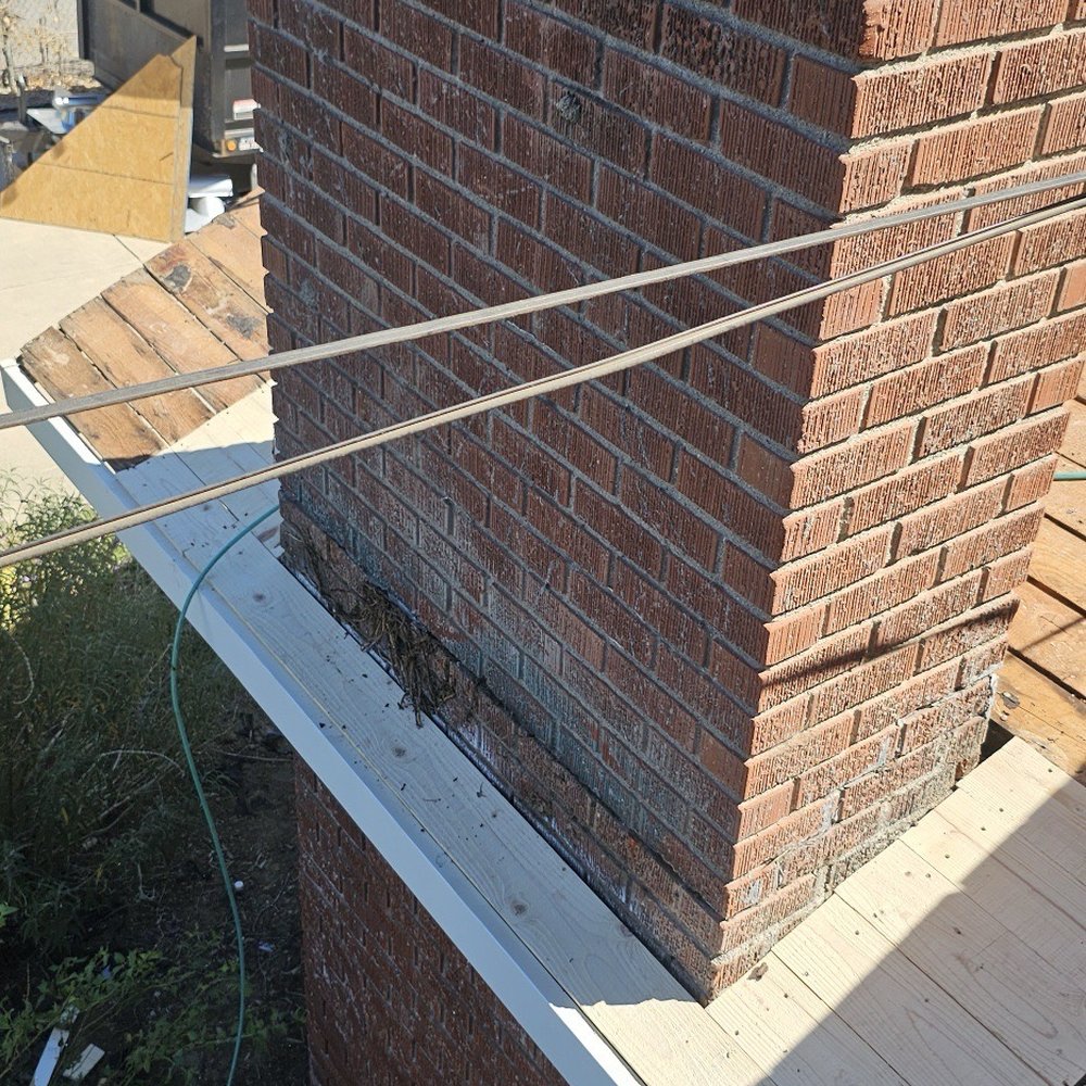Clean work as he prepped for the new roof