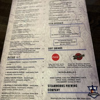 Steamworks Brewing Company - Food menu - American Near Me - Durango, Colorado