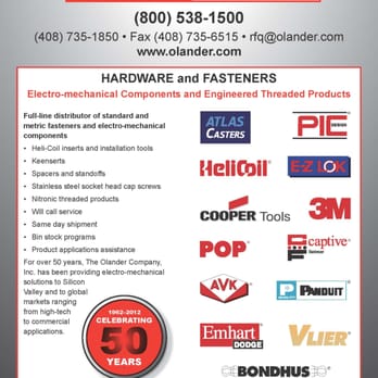 Olander - Product Line Card Page 1 - Hardware Stores Near Me - Sunnyvale, California Olander - Product Line Card Page 1 - Hardware Stores Near Me - Sunnyvale, California