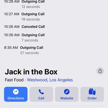 Jack in the Box - Phone calls made. - Burgers Near Me - Los Angeles, California