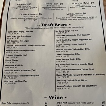Churchkey - Drink Menu - Bars Near Me - Modesto, California