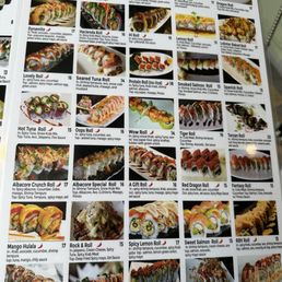 Sushi menu