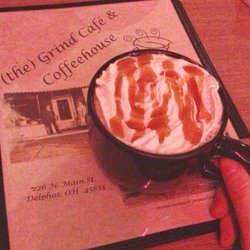 The Grind Cafe & Coffeehouse - The Snickers Mocha with caramel drizzle