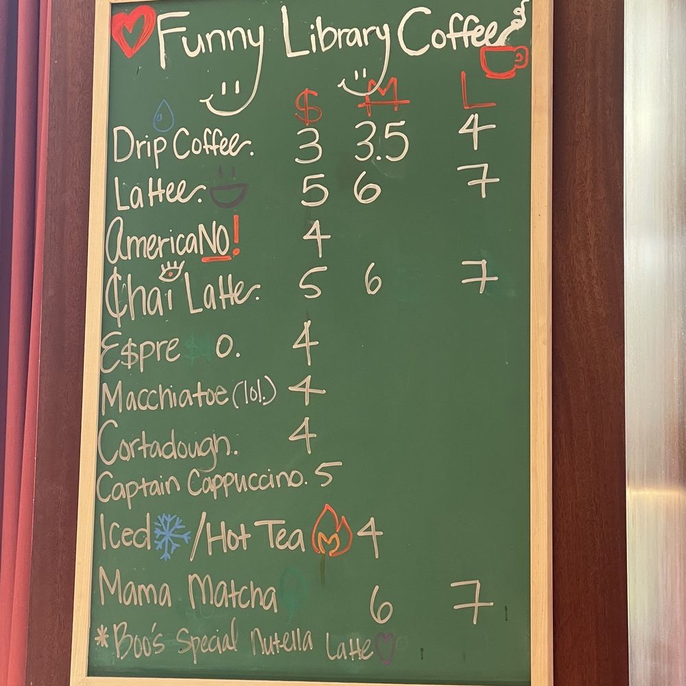 Coffee menu Coffee menu