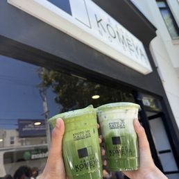 Matcha Latte with Matcha Foam and Matcha Latte with Salted Cheese Foam