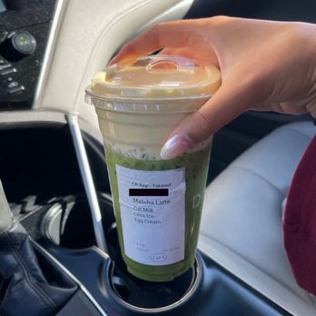 Da Vien Coffee - Matcha Latte with Oat Milk, Less Ice, and Egg Cream - Coffee & Tea Near Me - Cerritos, California