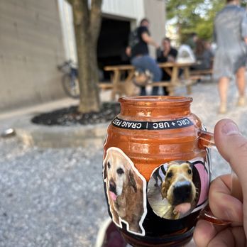 Union Brewing Company - a person holding a mug with dogs on it - Breweries Near Me - Carmel, Indiana Union Brewing Company - a person holding a mug with dogs on it - Breweries Near Me - Carmel, Indiana