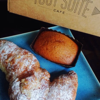 Tout Suite - Almond croissant $4 and mini pumpkin loaf $3 - Cafes Near Me - Houston, Texas