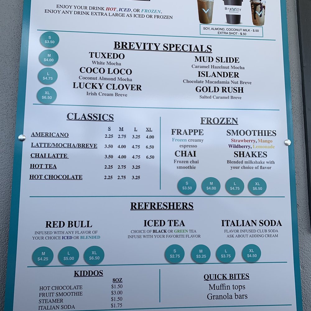 Brevity Coffee - Menu - Coffee & Tea Near Me - San Antonio, Texas