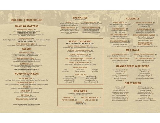 Menu photo 7 1886 Grill Midway, UT