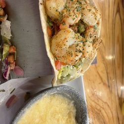 Wharf Casual Seafood Alexander City - Baja shrimp tacos and cheese grits