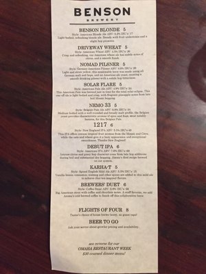 Menu photo 7 Benson Brewery Omaha, NE Menu photo 7 Benson Brewery Omaha, NE